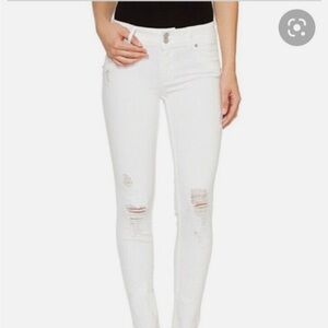 SOLD - Hudson White Distressed Skinny Jeans